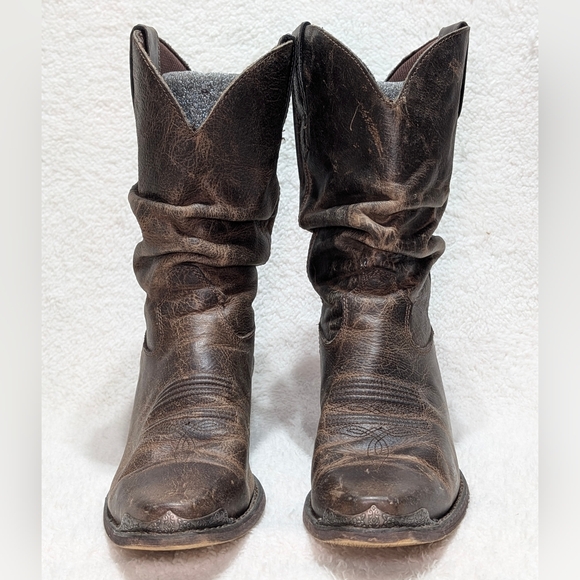 Durango Women's 7.5 - 10" Crush Brown Leather Slouch Western Cowboy Boots RD3494 - Picture 6 of 12